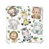 Punto Selva Animal Fiesta Niños Suministros para Fiesta de Cumpleaños Niños Platos de Papel Desechables Vasos de Papel Servilletas de Papel Decoraciones de Ambiente