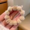 Outono e Inverno Maillard pelúcia faixa de cabelo de alta qualidade tie ball corda de cabelo elástico feminino strass alto elástico corda de cabelo acessórios de cabelo