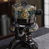 Juego de Té Automático de Cerámica Vintage Molino de Piedra Perezoso Salida de Agua Giratoria Hogar Sala de Estar Oficina Preparador de Té Kung Fu