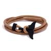 Pulsera Trenzada de Cuerda Estilo Ancla Cola de Ballena Serie Océano Línea Milán para Pareja Pulsera Hecha a Mano para Hombres y Mujeres