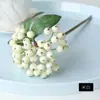 Cachos de flores e frutas artificiais estilo europeu, decorações para sala de estar, decorações de Natal, frutas da sorte, acessórios para arranjos florais, frutas vermelhas artificiais, flores artificiais