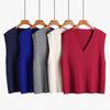 Ropa de Punto Retro con Giro Transfronterizo Chaleco Pulóver de Punto con Cuello en V Chaleco de Punto Ropa para Mujer Tallas Grandes Otoño e Invierno