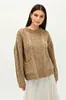 Suéter de Punto con Cuello Redondo Pullover de Amazon Fashion para Mujer, Comercio Transfronterizo, Tejido de Trenza con Bolsillos, Color Sólido, Top Casual Versátil