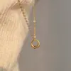 Collar Redondo Femenino Moderno Popular Collar Estilo Frío Ins Cadena para Clavícula Femenina Simple Geométrico Elegante Nuevo Estilo 2024 Femenino