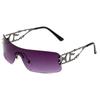 Nuevas gafas de sol Y2K de Han Meng, gafas de sol estilo retro europeo y americano con diseño de llamas, gafas de sol estilo Spice Girls del milenio con diseño de llamas, gafas de una sola pieza INS