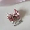 Pente de Inserção Invertido com Laço Doce Estilo Coreano Presilha de Cabelo para Franja de Meninas Ferramenta de Penteado para Fios Soltos Pente de Cabelo Presilha de Cabelo Fofa