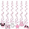 Suministros de Decoración para Fiesta de Cumpleaños con Tema de Minnie Rosa, Traje de Vajilla Desechable, Bandera para Colgar