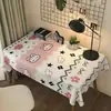Nuevo mantel de dibujos animados lavable de PEVA, impermeable y a prueba de aceite, adecuado para dormitorios de estudiantes, mesas de comedor rectangulares, mesas de café y tapetes de picnic