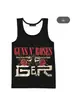 Camiseta sin mangas Rock Band Classic, Camiseta sin mangas Guns N' Roses, Chaleco de tendencia Hip Hop para hombre