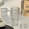 Copo de vidro de grande capacidade, caneca gigante com alça, tampa e canudo para uso no escritório, copo de café e água para meninas