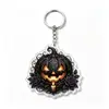 Estilo Gótico Oscuro Halloween Llavero Acrílico Gato Negro Sombrero de Bruja Castillo Calabaza Colgante Creativo para Mochila