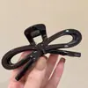 Pinza para el Cabello de Acrílico Transparente con Forma de Lazo Simple para Mujer, Pinza de Garra Estilo de Alta Gama para la Parte Posterior de la Cabeza, Pinza Tiburón, Pasador Simple y Elegante