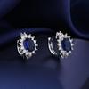 Aretes de diamantes de simulación de transmisión en vivo para mujer, amor ins, aguja de plata esterlina S925, micro incrustación de seis garras, aretes de diamantes de alto carbono