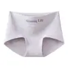 Nova calcinha feminina de algodão com estampa de letras, shorts boxer de cintura média, comprimento estendido, fundo 10A antibacteriano, calcinha de corte reto que abraça o quadril