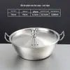 Tazón de Acero Inoxidable 304 para Vino de Arroz Coreano Espesado con Asa Restaurante Tienda de Barbacoa Snack Condimento Tazón Kimchi de Doble Asa