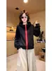 Sudadera con capucha y cremallera de color block estilo americano para mujer, nuevo diseño otoño 2026, holgada y casual, top adelgazante