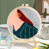 Bordado Ruso con Aguja Perforadora Kit DIY Pintura con Hilo Bordado de Pareja Punch Needle Divertido Bordado con Aguja Perforadora