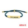 Pulseiras de Corda Trançada Multicor Transfronteiriças Europeias e Americanas Mantenha a Alegria e o Humor Presentes Inspiradores de Feriado com Pulseiras de Aço Inoxidável Gravadas
