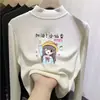 Y2319# casaco infantil para meninas, gola semi-alta, forro de fleece aveludado, quente para outono e inverno, com primavera e outono