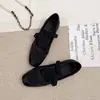 Sapatos Mary Jane de balé estilo fada, sapatos femininos retrô de bico quadrado, novos sapatos femininos Mary Jane baixos para o outono de 2026