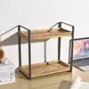 Rack de armazenamento de mesa Mesa de jantar Rack de lanches Sala de estar Quarto Rack de armazenamento Cosméticos Diversos Armazenamento Acabamento de madeira