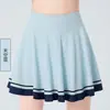 Conjunto de ropa de bádminton con paneles de color contrastante, polo deportivo de seda helada de tacto fresco, minifalda de línea A anti-exposición