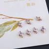 Accesorios de Joyería Hechos a Mano DIY Zircón Electrochapado en Oro Real Diamante Rectangular Colgante Doble Colgante Pendientes Collar Pulsera