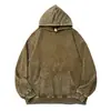 Tendencia Otoño 2025 350g Retro Americano Lavado Desgastado Copo de Nieve Diseño Holgado Sudadera con Capucha