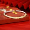 Pulseira de prata de flor de cerejeira de ouro antigo prata pura 9999 jovem de alta qualidade moda nacional sólida aberta pulseira de prata esterlina para mulheres