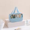 Bolsa Transparente Simples Costurada Bolsa de Cosméticos Bolsa Impermeável Grande Capacidade PVC Bolsa de Higiene Pessoal Armazenamento Conjunto de Três Peças