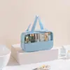 Bolsa de aseo Patchwork Translúcida, Bolsa de cosméticos Transfronteriza, Bolsa de almacenamiento de PVC para artículos de tocador Portátil Impermeable de Gran Capacidad
