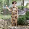 Hanfu para Meninos Conjunto de Verão Estilo Chinês Manga Curta Roupas para Bebê Menino Verão Infantil Fino Novo Traje Tang Chinês