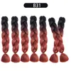 Perucas de Dreadlock de Fibra Sintética para Comércio Exterior Atacadista, Extensões de Cabelo Longo Tingidas em Degradê para Mulheres, Cabelo Trançado, Tranças Africanas Grossas