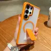 Adecuado para Samsung S26Ultra, Funda de Teléfono Magnética con Sensación de Piel, Cubierta Protectora Metálica para Lente S25Fe A57