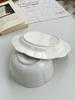 Venta al por mayor estilo retro francés ins relieve encaje exportación comercio exterior plato blanco de cerámica sopa fideos tazón grande plato de postre