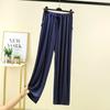 Primavera e Verão Estilo Coreano Calças Casuais Soltas Calças de Cintura Alta Calças de Perna Larga Novas Calças Femininas Finas Cor Sólida Modal Banana Pants