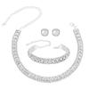 Pulseira de três peças Brincos Colar Moda Diamante Quadrado Colar Brincos Pulseira Premium F26160