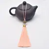 Chapéu com franjas de borla, coroa de metal, pingente de nó chinês, acessórios de joalheria, marcador de livro, acessório de cabeça, pingente para celular, borla pequena