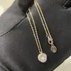 Versión Seiko Collar de Tres Anillos Tricolor con Diamantes Completos Diamante Principal Cadena Mini Pequeña para Clavícula Modelo de Venta Directa de Fábrica Transfronteriza Europea y Estadounidense