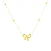 Nuevo Acero de Titanio Diseño de Nicho Transfronterizo No se Desvanece Lindo Colgante de Lazo Hueco Collar Cadena para Clavícula para Mujer Joyería