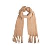 Fábrica en stock al por mayor 2024 color liso invierno borla bufanda gruesa nuevo comercio exterior mujeres europeas y americanas chal de invierno