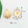 Flor de Marguerita de Cinco Pétalos Perlada de Aceite Flor de Pera Flor de Cinco Pétalos Daisy Diy Accesorios de Joyería Estilo Coreano Llavero Colgante Pequeño de Aleación Accesorios para Pulseras Joyería