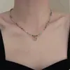 Colar Colorido com Pedras Naturais e Contas Estilo Retrô Francês para Mulheres, Design de Nicho, Colar com Pingente de Estrela em Aço Titânio de Alta Qualidade