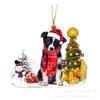 Decorações de Natal para Cachorro e Boneco de Neve Transfronteiriças Pingente Presente de Natal Acrílico Plano Carro Pendurado Enfeites
