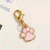 Lindo Colorido Pata de Gato Pata de Perro Aleación Llavero Colgante Macarrón Gota Adorno Colgante para Bolsos DIY Venta al por Mayor