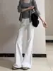 Jeans blancos, no ajustados a la pierna, ligeramente acampanados para mujer, nueva colección primavera/verano 2026, de talle alto, adelgazantes, de corte holgado, pierna ancha, pantalones de largo hasta el suelo