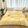 Manta Toalha Lisa de Algodão Puro, Cobertor Respirável de Gaze de Algodão de Seis Camadas para Crianças e Adultos, Manta de Cochilo para Verão, Manta para Quarto com Ar Condicionado