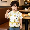 Bata Impermeável de Verão para Bebês Meninos e Meninas, Babador Infantil de Meia-Manga, Babador de Alimentação para Bebês, Roupa Anti-Sujeira Reversível