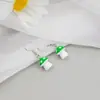 Pendientes Metálicos de Aguja Plateada con Forma de Corazón y Estrella de Ocho Puntas, Pendientes Europeos y Americanos de Nicho con Forma de Estrella, Pendientes de Chica Popular Estilo Dulce y Fresco al por Mayor