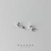 Pendientes Love Lodge de plata s925 con pequeños agujeros para las orejas, redondos, para mujer, estilo japonés y coreano, frescos y veraniegos, M00296